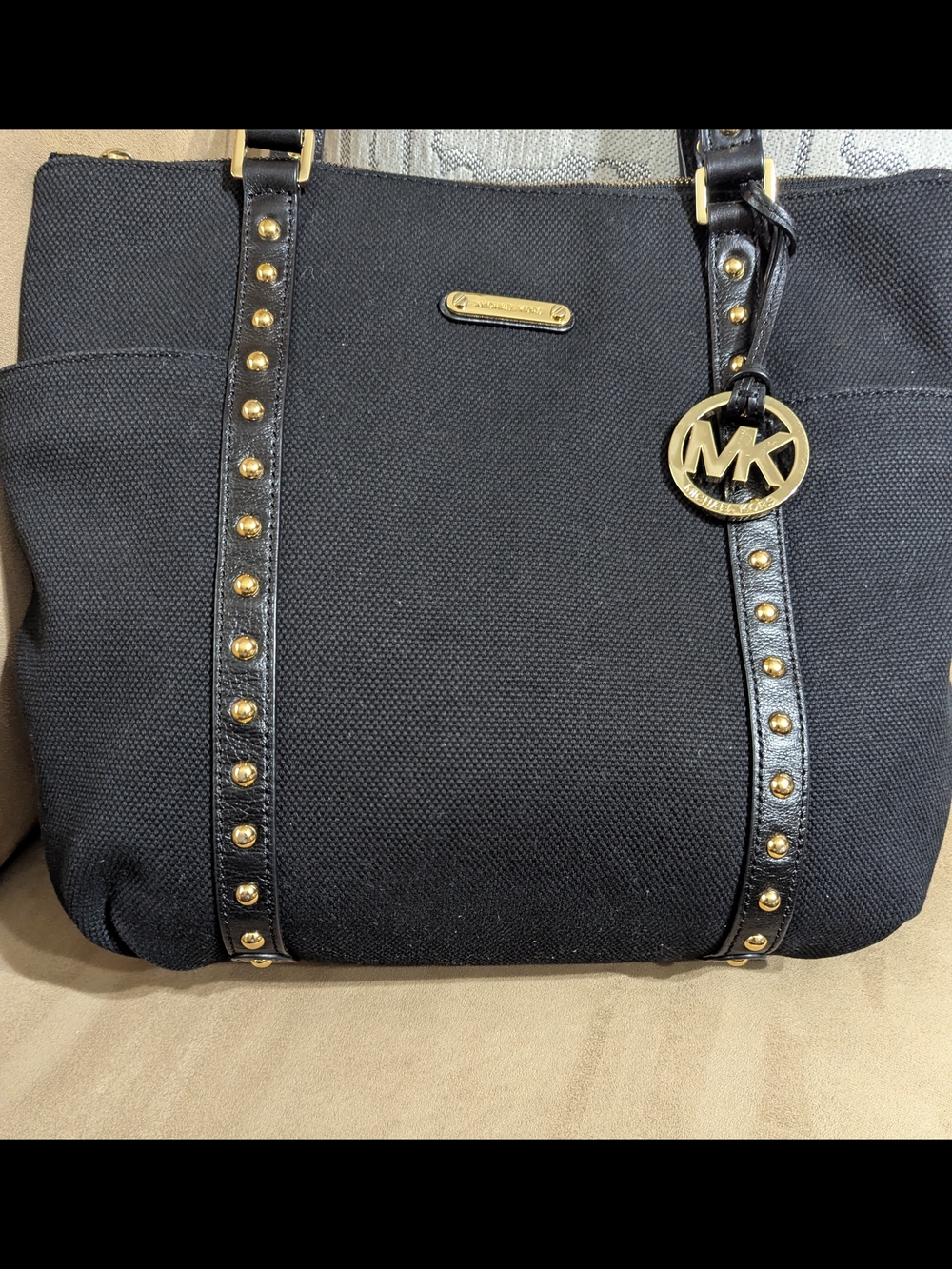 Michael Kors Black Studded Tote Bag - Picture 3 of 8